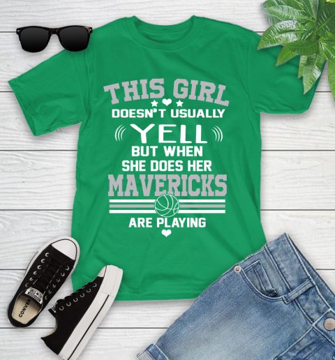 Dallas Mavericks NBA Basketball I Yell When My Team Is Playing Youth T-Shirt 8