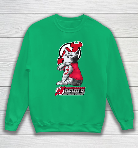 NHL My Cat Loves New Jersey Devils Hockey Sweatshirt 5