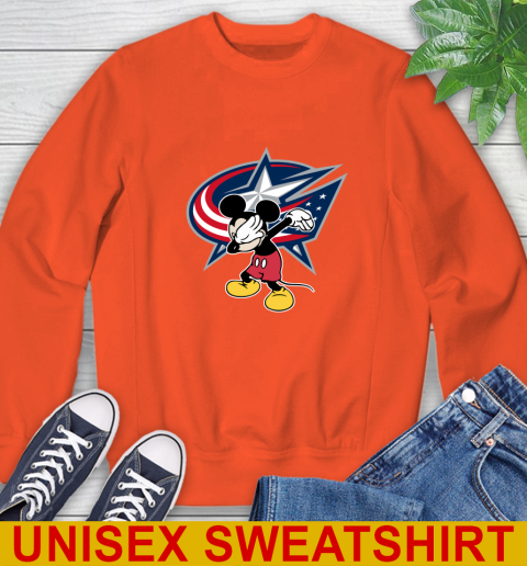 Columbus Blue Jackets NHL Hockey Dabbing Mickey Disney Sports Sweatshirt 4