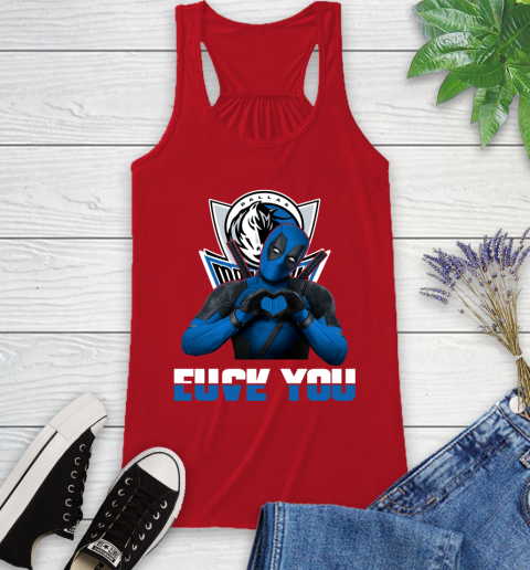 NBA Dallas Mavericks Deadpool Love You Fuck You Basketball Sports Racerback Tank 5