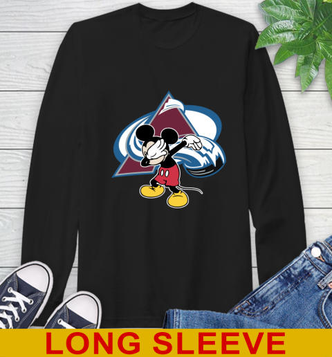 Colorado Avalanche NHL Hockey Dabbing Mickey Disney Sports Long Sleeve T-Shirt 2