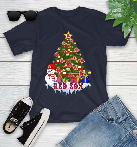 Boston Red Sox Merry Christmas MLB Baseball Sports Youth T-Shirt 3