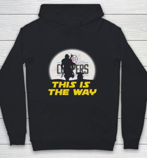 LA Clippers NBA Basketball Star Wars Yoda And Mandalorian This Is The Way Youth Hoodie