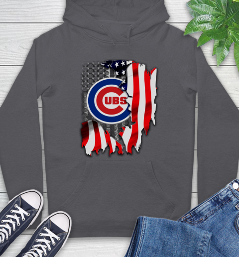 Chicago Cubs MLB Baseball American Flag Hoodie 7