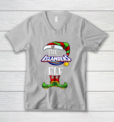 New York Islanders Christmas ELF Funny NHL V-Neck T-Shirt 3