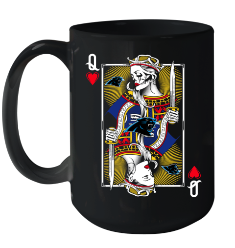 NFL Football Carolina Panthers The Queen Of Hearts Card Shirt Ceramic Mug 15oz