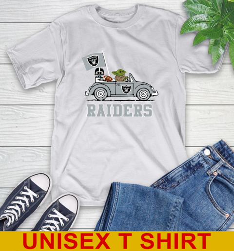 NFL Football Oakland Raiders Darth Vader Baby Yoda Driving Star Wars Shirt T-Shirt 12