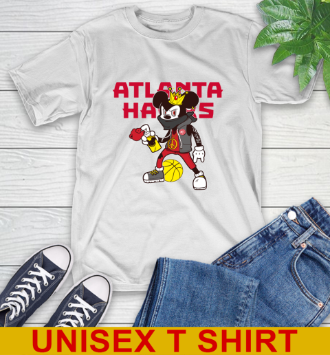 Atlanta Hawks NBA Basketball Mickey Peace Sign Sports T-Shirt