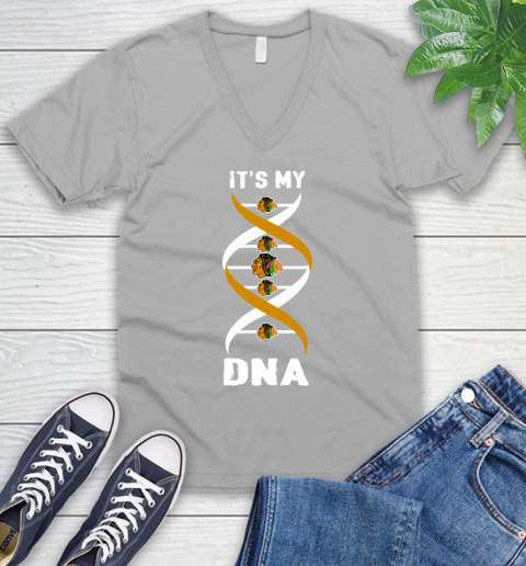 Chicago Blackhawks NHL Hockey It's My DNA Sports V-Neck T-Shirt 3