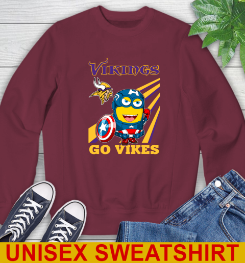 NFL Football Minnesota Vikings Captain America Marvel Avengers Minion Shirt Sweatshirt 6
