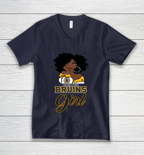 Boston Bruins Girl NHL V-Neck T-Shirt 3
