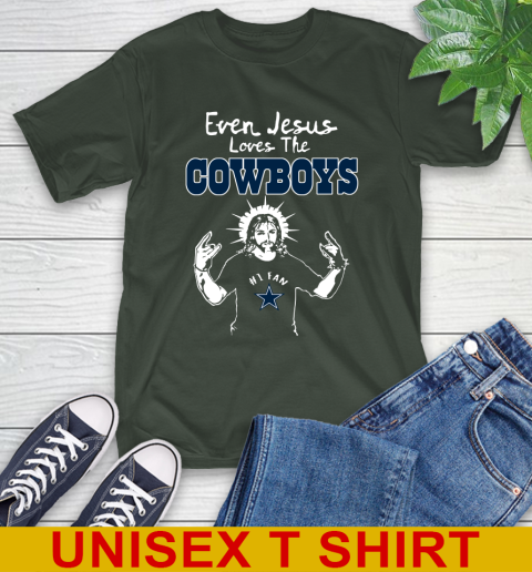 Dallas Cowboys NFL Football Even Jesus Loves The Cowboys Shirt T-Shirt - Image 7