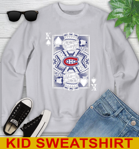 Montreal Canadiens NHL Hockey The King Of Spades Death Cards Shirt Youth Sweatshirt 3