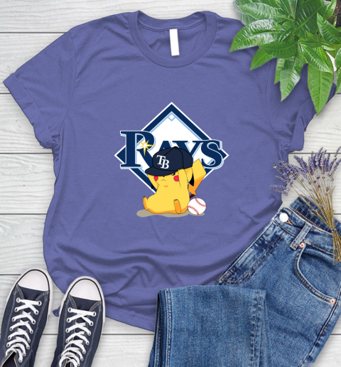 MLB Pikachu Baseball Sports Tampa Bay Rays Women's T-Shirt 11