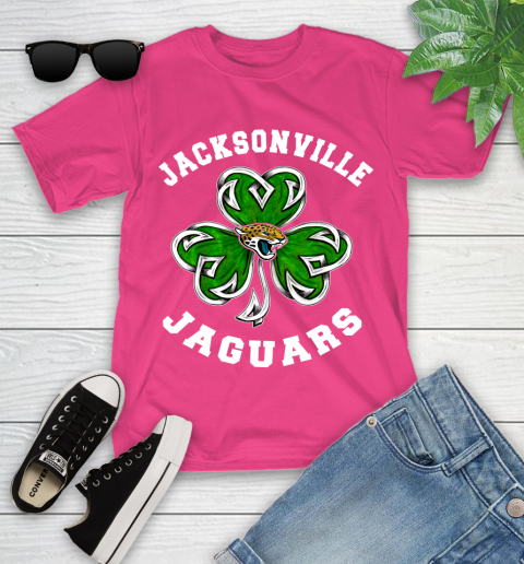 NFL Jacksonville Jaguars Three Leaf Clover St Patrick's Day Football Sports Youth T-Shirt 11