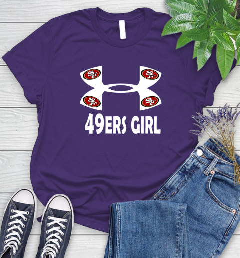 NFL San Francisco 49ers Girl Under Armour Football Sports Women's T-Shirt 4