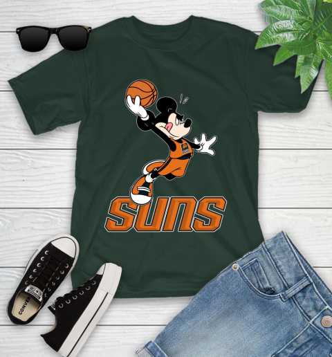 NBA Basketball Phoenix Suns Cheerful Mickey Mouse Shirt Youth T-Shirt 5