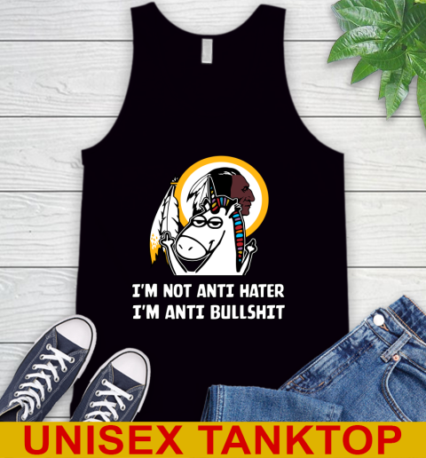 Washington Redskins NFL Football Unicorn I'm Not Anti Hater I'm Anti Bullshit Tank Top 2
