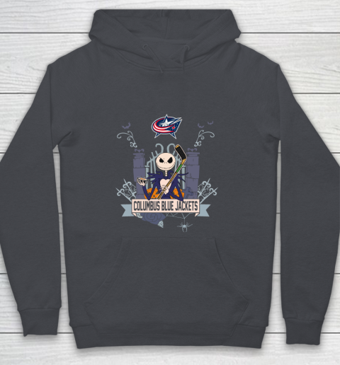 NHL Columbus Blue Jackets Hockey Jack Skellington Halloween Youth Hoodie 5