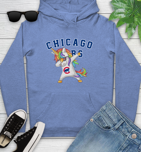 Chicago Cubs MLB Baseball Funny Unicorn Dabbing Sports Youth Hoodie 12
