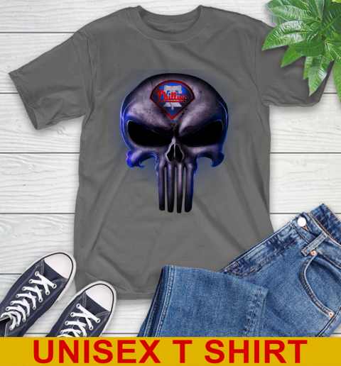 Philadelphia Phillies MLB Baseball Punisher Skull Sports T-Shirt 10