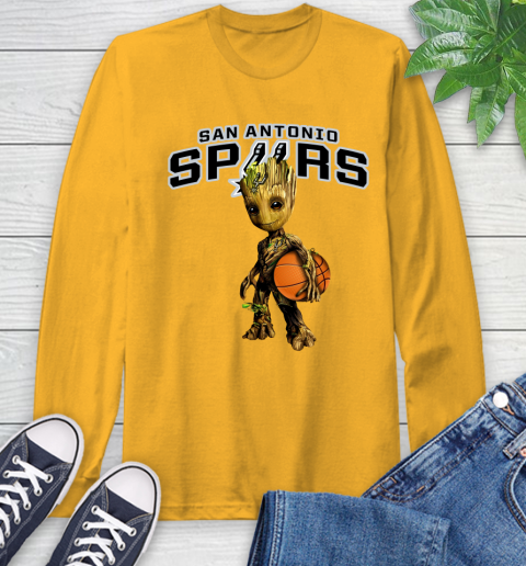 San Antonio Spurs NBA Basketball Groot Marvel Guardians Of The Galaxy Long Sleeve T-Shirt 3
