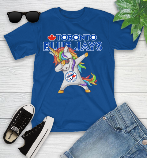 Toronto Blue Jays MLB Baseball Funny Unicorn Dabbing Sports Youth T-Shirt 9