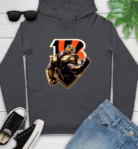 NFL Thanos Avengers Endgame Football Sports Cincinnati Bengals Youth Hoodie 8