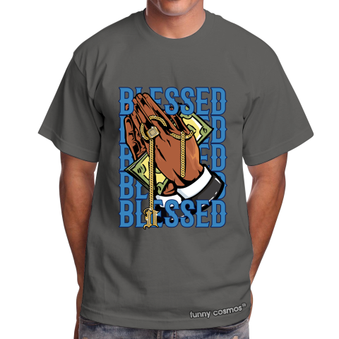 Air Jordan 1 Obsidian UNC Matching Sneaker Tshirt Drake Blessed Blue and White Jordan Tshirt