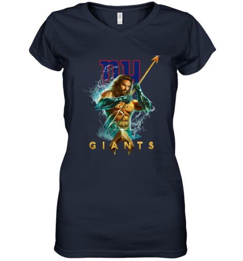 NFL New York Giants Aquaman DC Football Sports F1Fj7Oj5Xku women v neck t shirt 39 95 151514 front navy
