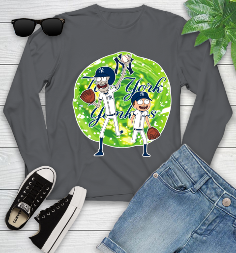 MLB New York Yankees Rick And Morty Baseball Sports Youth Long Sleeve 8