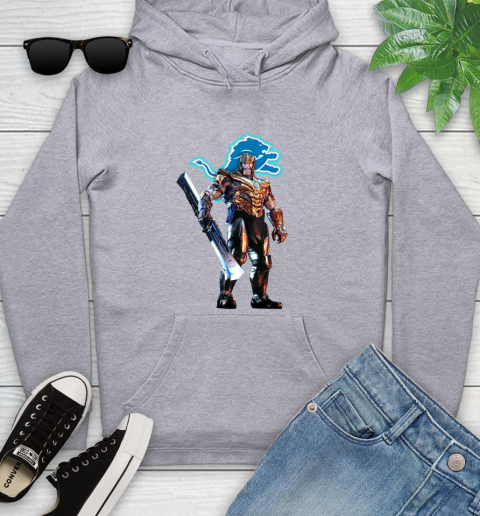 NFL Thanos Gauntlet Avengers Endgame Football Detroit Lions Youth Hoodie 6