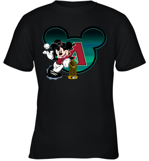 MLB Arizona Diamondbacks The Commissioner's Trophy Mickey Mouse Disney Baseball T Shirt TsKq1psrOTT youth t shirt 26 95 151514 front black
