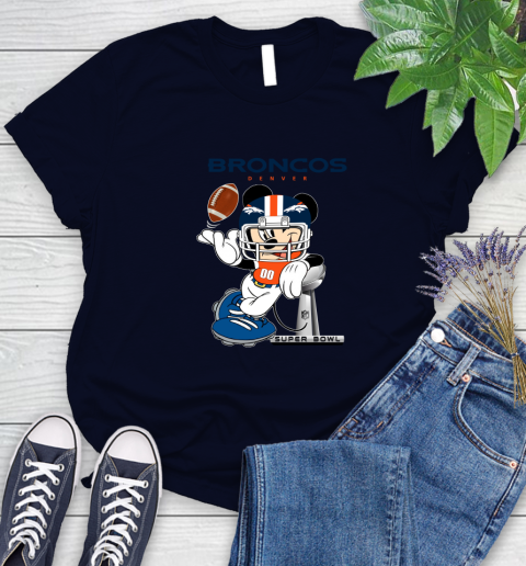 NFL Denver Broncos Mickey Mouse Disney Super Bowl Football T Shirt Women's T-Shirt 3