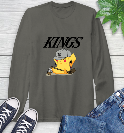 NHL Pikachu Hockey Sports Los Angeles Kings Long Sleeve T-Shirt 8