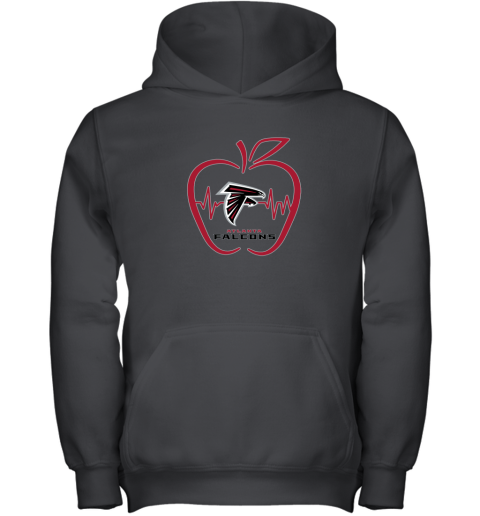 Apple Heartbeat Teacher Symbol Atlanta Falcons Youth Hoodie