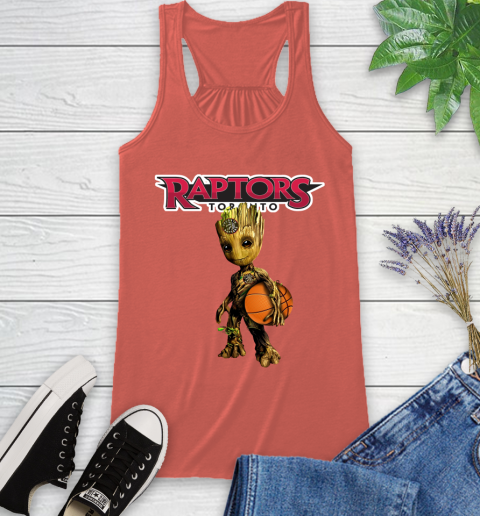 Toronto Raptors NBA Basketball Groot Marvel Guardians Of The Galaxy Racerback Tank 4
