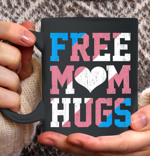 Nurse Shirt Vintage Free Mom Hugs Transgender Heart LGBT Pride Month T Shirt Ceramic Mug 15oz
