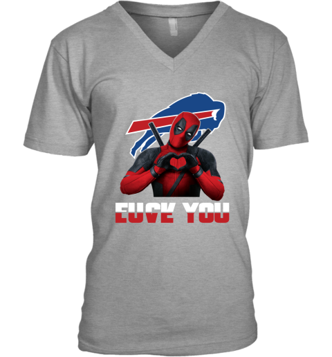 NFL Buffalo Bills Deadpool Love You Fuck You Football Sports qI7SGnpWNO4 v neck unisex 8 95 151514 front sport grey