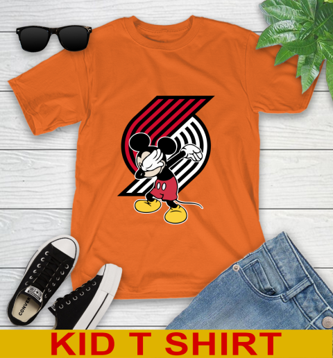 Portland Trail Blazers NBA Basketball Dabbing Mickey Disney Sports Youth T-Shirt 7