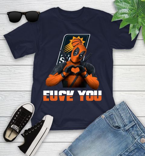 NBA Phoenix Suns Deadpool Love You Fuck You Basketball Sports Youth T-Shirt 2