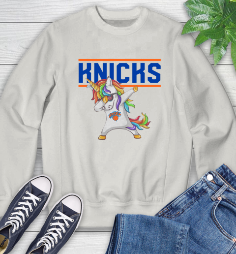 New York Knicks NBA Basketball Funny Unicorn Dabbing Sports Sweatshirt 12