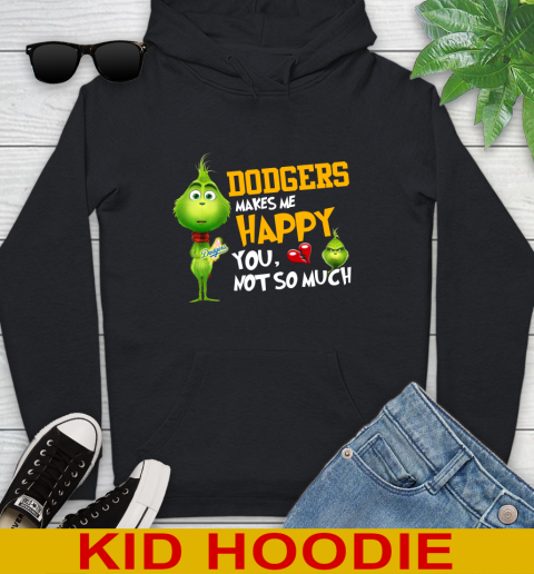 MLB Los Angeles Dodgers Makes Me Happy You Not So Much Grinch Baseball Sports Youth Hoodie