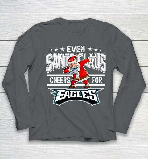 Philadelphia Eagles Even Santa Claus Cheers For Christmas NFL Youth Long Sleeve 6