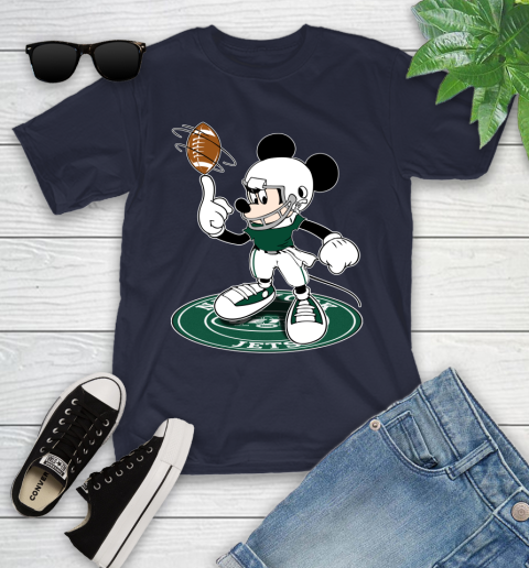 NFL Football New York Jets Cheerful Mickey Disney Shirt Youth T-Shirt 3