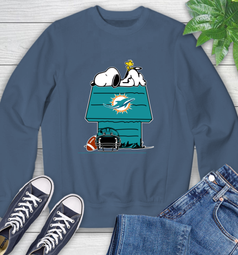 Miami Dolphins NFL Football Snoopy Woodstock The Peanuts Movie Sweatshirt 7