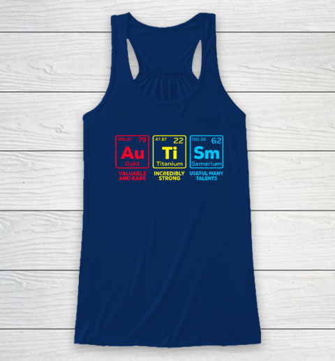 Autism Awareness Elements Periodic Table Racerback Tank 4