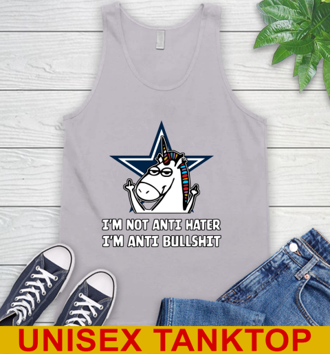 Dallas Cowboys NFL Football Unicorn I'm Not Anti Hater I'm Anti Bullshit Tank Top 4
