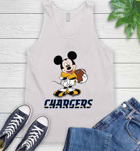 NFL Football Los Angeles Chargers Cheerful Mickey Mouse Shirt Tank Top 2