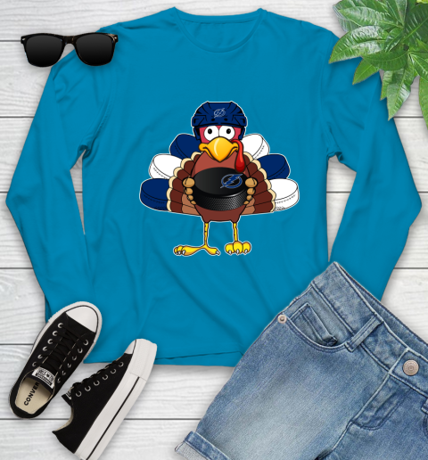 Tampa Bay Lightning Turkey Thanksgiving Day Youth Long Sleeve 7